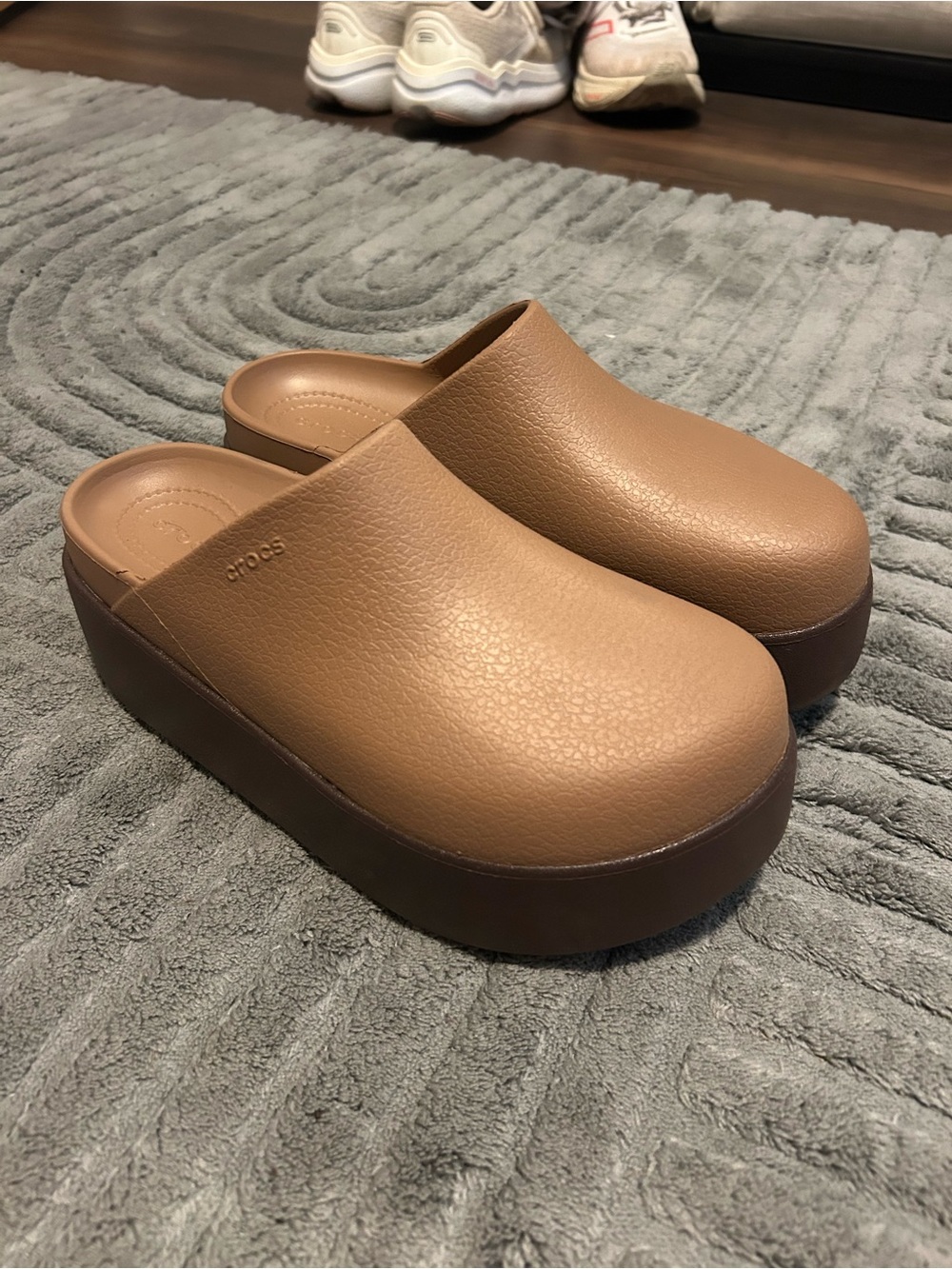 CROCS Women's Platform Clog in Tan and Brown